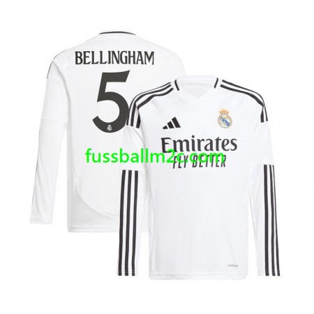 Fußballtrikots Real Madrid Jude Bellingham 5 Heim Trikotsatz 2024-2025 Langarm